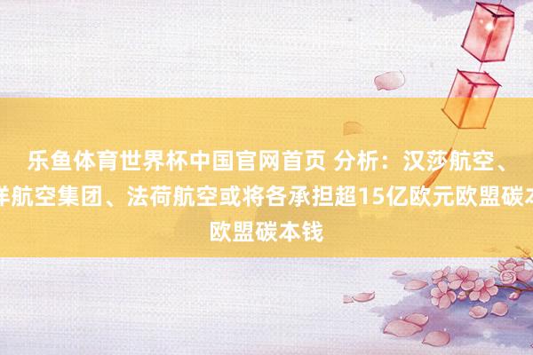 乐鱼体育世界杯中国官网首页 分析：汉莎航空、外洋航空集团、法荷航空或将各承担超15亿欧元欧盟碳本钱