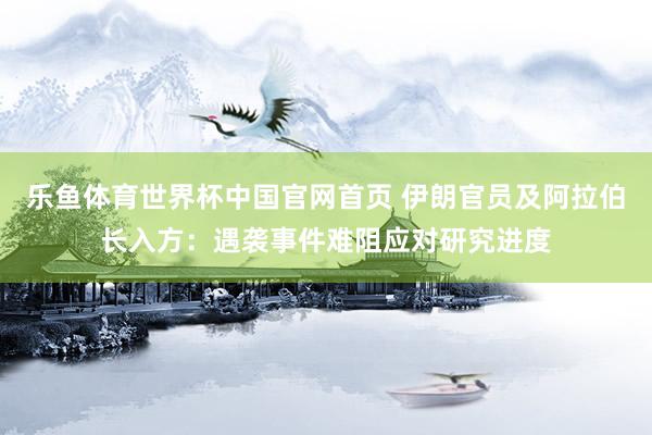 乐鱼体育世界杯中国官网首页 伊朗官员及阿拉伯长入方：遇袭事件难阻应对研究进度