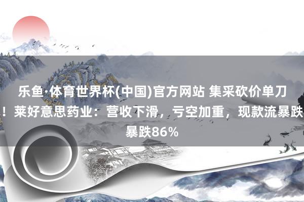 乐鱼·体育世界杯(中国)官方网站 集采砍价单刀直入！莱好意思药业：营收下滑，亏空加重，现款流暴跌86%