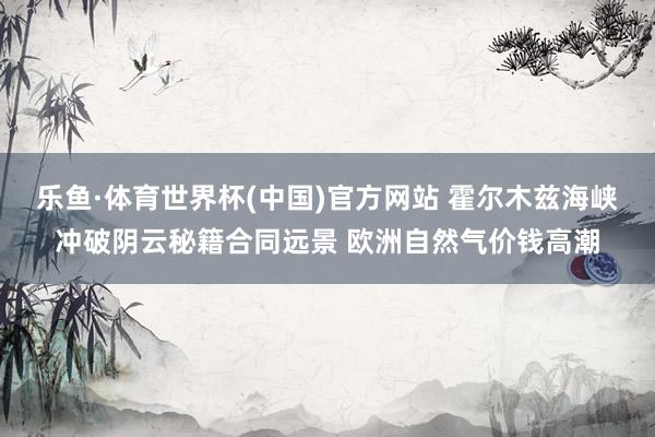 乐鱼·体育世界杯(中国)官方网站 霍尔木兹海峡冲破阴云秘籍合同远景 欧洲自然气价钱高潮