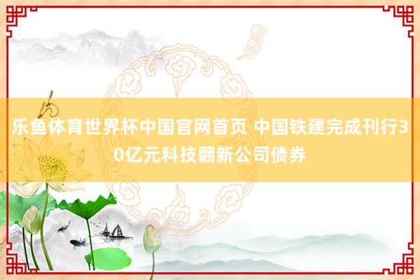 乐鱼体育世界杯中国官网首页 中国铁建完成刊行30亿元科技翻新公司债券