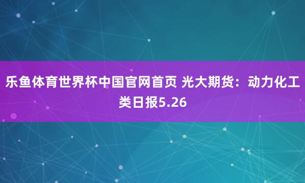 乐鱼体育世界杯中国官网首页 光大期货：动力化工类日报5.26
