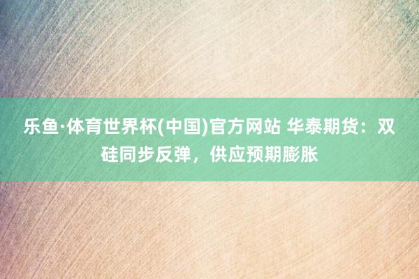 乐鱼·体育世界杯(中国)官方网站 华泰期货：双硅同步反弹，供应预期膨胀