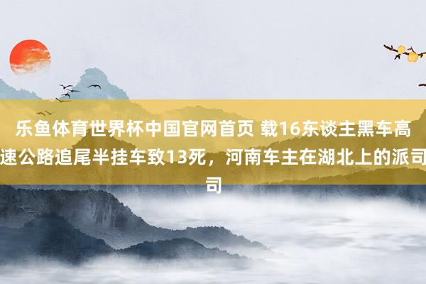乐鱼体育世界杯中国官网首页 载16东谈主黑车高速公路追尾半挂车致13死，河南车主在湖北上的派司