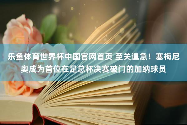 乐鱼体育世界杯中国官网首页 至关遑急！塞梅尼奥成为首位在足总杯决赛破门的加纳球员