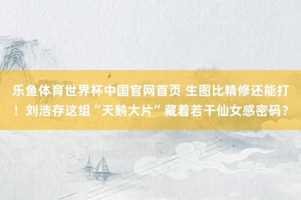 乐鱼体育世界杯中国官网首页 生图比精修还能打！刘浩存这组“天鹅大片”藏着若干仙女感密码？