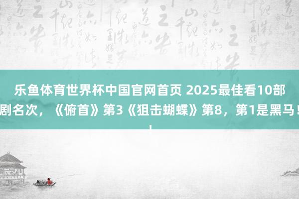 乐鱼体育世界杯中国官网首页 2025最佳看10部剧名次，《俯首》第3《狙击蝴蝶》第8，第1是黑马！
