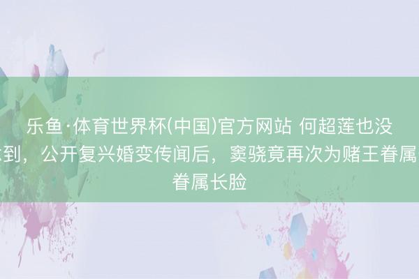 乐鱼·体育世界杯(中国)官方网站 何超莲也没念念到，公开复兴婚变传闻后，窦骁竟再次为赌王眷属长脸