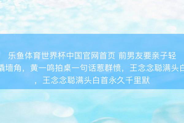 乐鱼体育世界杯中国官网首页 前男友要亲子轻狂，闺蜜揭她撬墙角，黄一鸣拍桌一句话惹群愤，王念念聪满头白首永久千里默