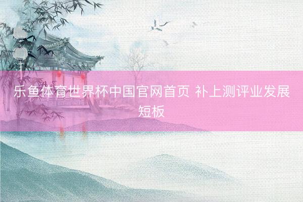 乐鱼体育世界杯中国官网首页 补上测评业发展短板